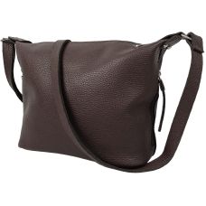 Женская кожаная сумка Borsacomoda, темно-коричневая (Украина)
