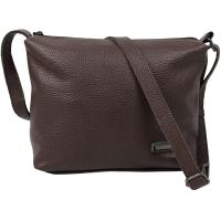 Женская кожаная наплечная сумка Borsacomoda темно-коричневая (810.037)