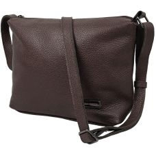 Женская кожаная наплечная сумка Borsacomoda темно-коричневая (810.037)