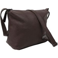 Женская кожаная наплечная сумка Borsacomoda темно-коричневая (810.037)