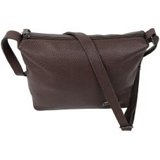 Женская кожаная наплечная сумка Borsacomoda темно-коричневая (810.037)