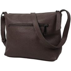 Женская кожаная наплечная сумка Borsacomoda темно-коричневая (810.037)