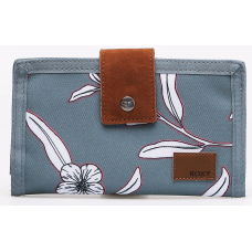 Кошелек женский тканевый Roxy Work For Us Wallet 10x19x2 см полиэстер серый с цветами