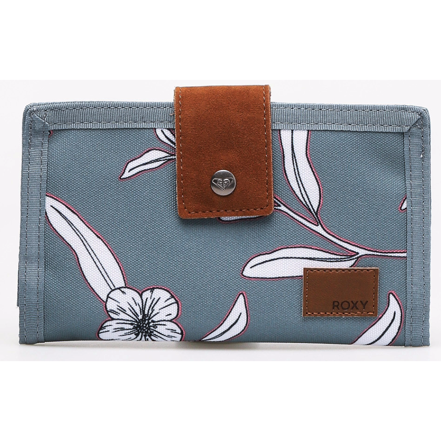 Кошелек женский тканевый Roxy Work For Us Wallet 10x19x2 см полиэстер серый с цветами