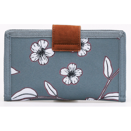 Кошелек женский тканевый Roxy Work For Us Wallet 10x19x2 см полиэстер серый с цветами