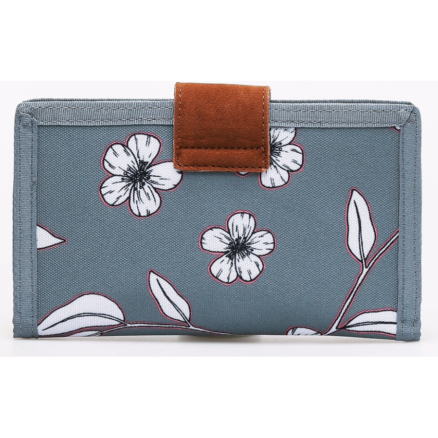 Кошелек женский тканевый Roxy Work For Us Wallet 10x19x2 см полиэстер серый с цветами