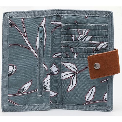 Кошелек женский тканевый Roxy Work For Us Wallet 10x19x2 см полиэстер серый с цветами