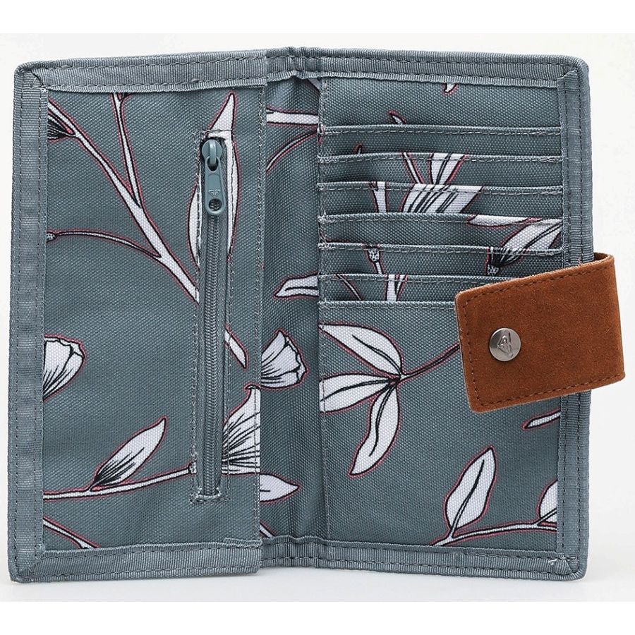 Кошелек женский тканевый Roxy Work For Us Wallet 10x19x2 см полиэстер серый с цветами