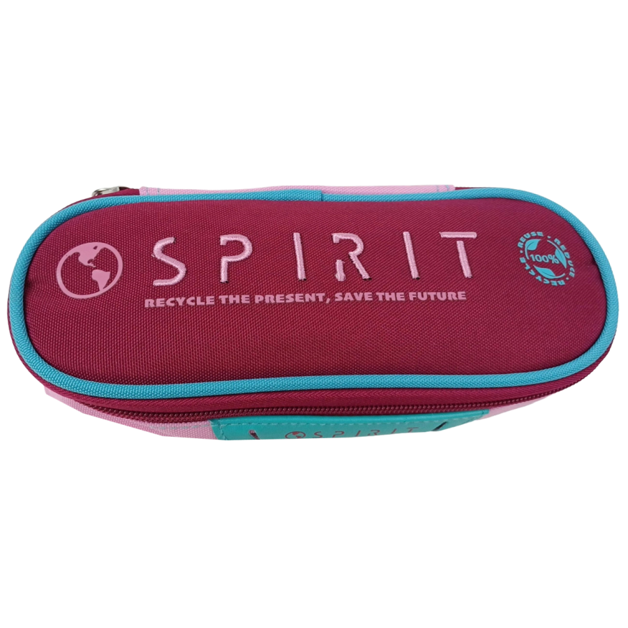 Пенал школьный Spirit 23x9x7 см полиэстер бордово-розовый