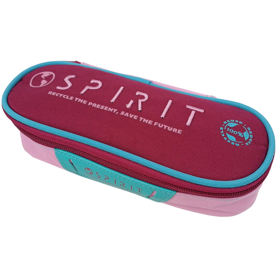 Пенал школьный Spirit 23x9x7 см полиэстер бордово-розовый