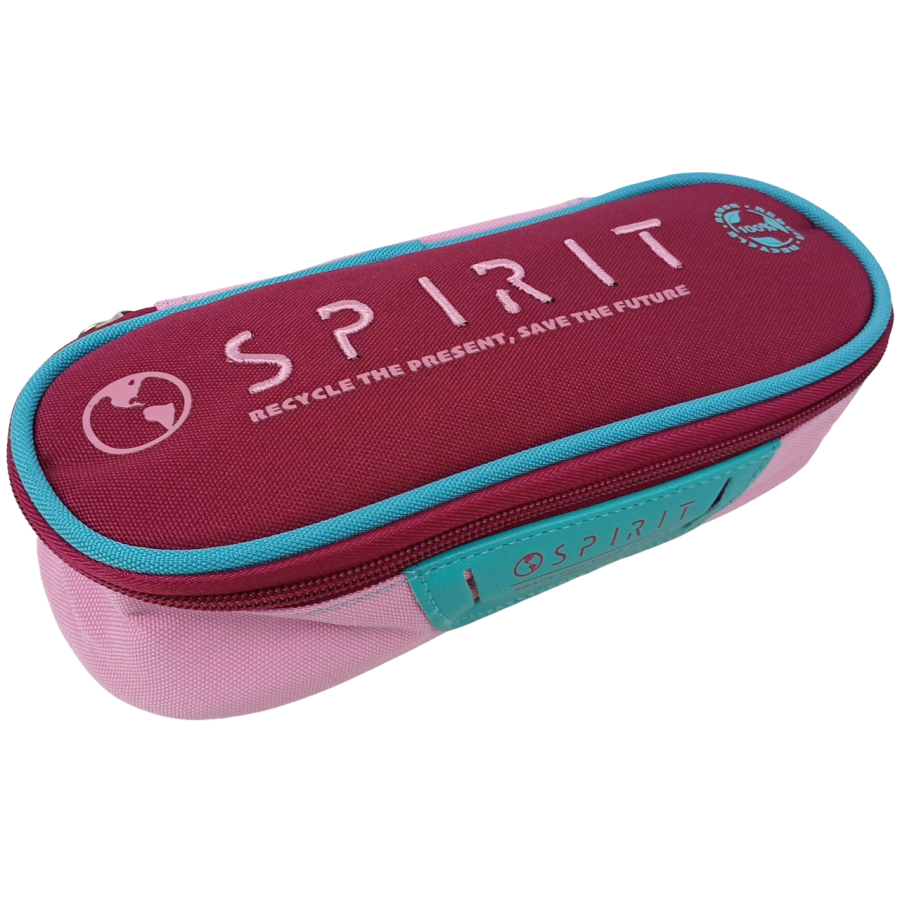 Пенал школьный Spirit 23x9x7 см полиэстер бордово-розовый
