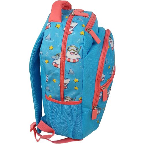 Рюкзак школьный Riciclo Schulrucksack 19 л 41x30x13 см полиэстер голубой (акулы)