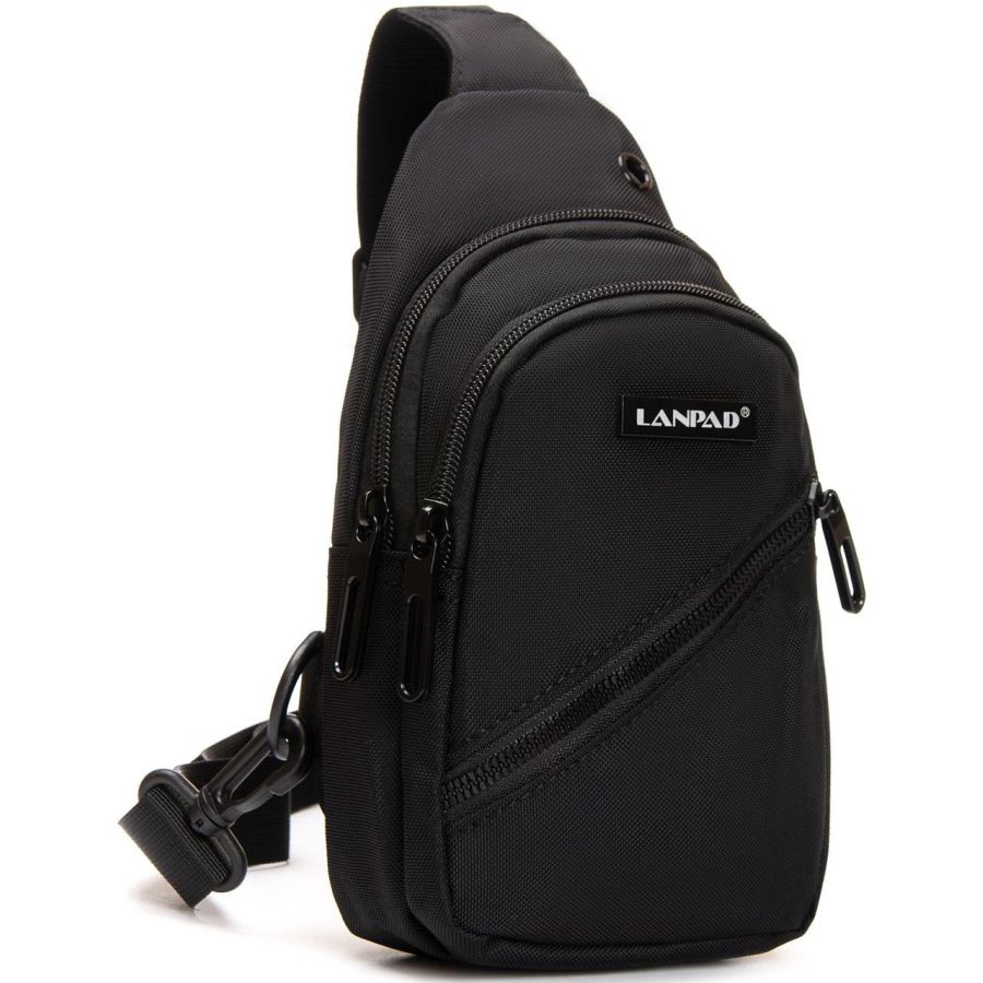 Сумка-слинг мужская Lanpad 82085 24x13x7 см нейлон черный