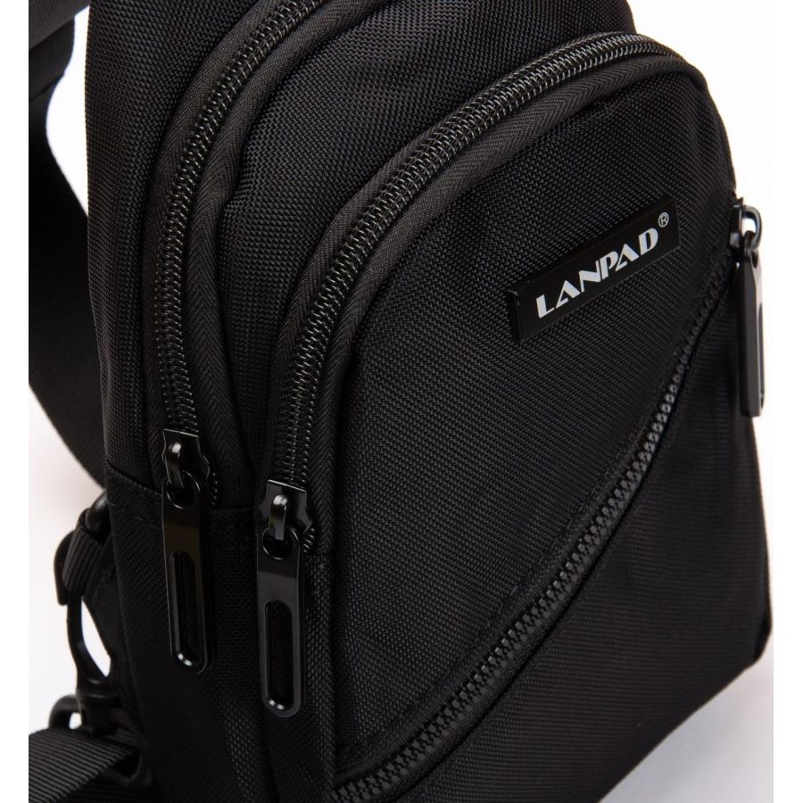 Сумка-слинг мужская Lanpad 82085 24x13x7 см нейлон черный