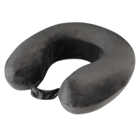 Подушка дорожная для шеи Livarno Home пена с эффектом памяти диаметр 28 см съемный чехол темно-серый