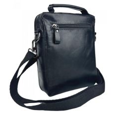 Сумка мужская кожаная Ruff Ryder, планшет, натуральная кожа, черная, 19x24x7 см