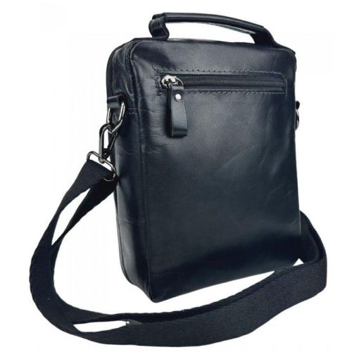 Сумка мужская кожаная Ruff Ryder, планшет, натуральная кожа, черная, 19x24x7 см