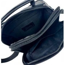 Сумка мужская кожаная Ruff Ryder, планшет, натуральная кожа, черная, 19x24x7 см