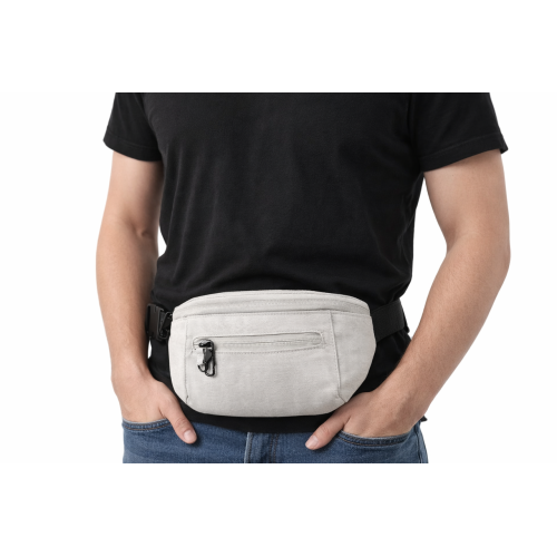 Поясная сумка, бананка, набедренная сумка Антивор Live in style светло-серая