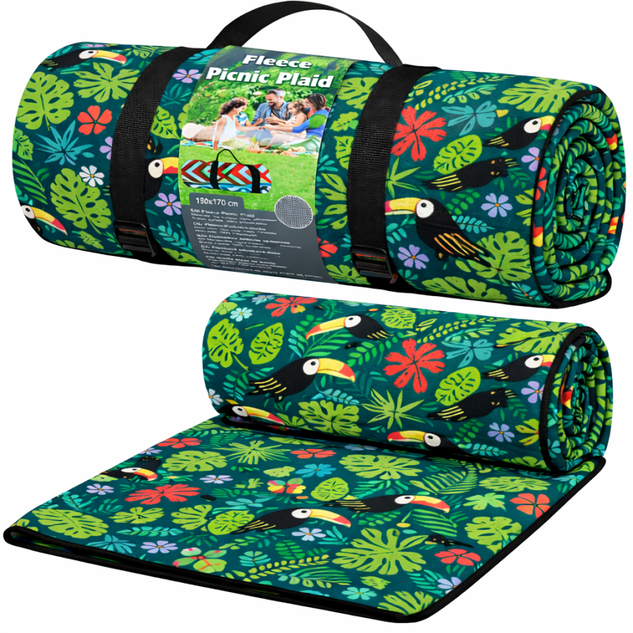 Плед складной утепленный для пикника Bolan Home&amp;amp;amp;amp;amp;amp;amp;amp;amp;amp;amp;amp;amp;amp;amp;amp;amp;amp;amp;amp;amp;amp;amp;amp;amp;amp;amp;amp;amp;Design Toucan 130x170 см пляжный коврик флис