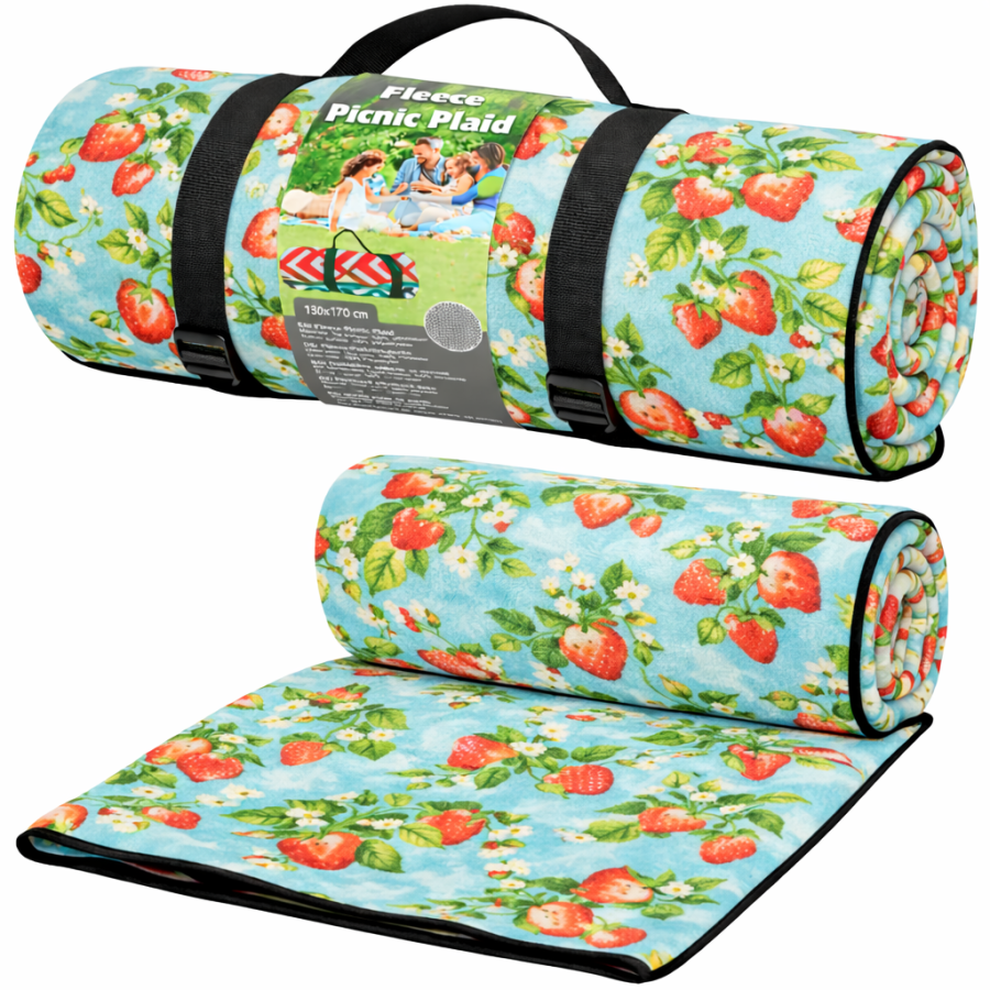 Плед складной утепленный для пикника Bolan Home&amp;amp;amp;amp;amp;amp;amp;amp;amp;amp;amp;amp;amp;amp;amp;amp;amp;amp;amp;amp;amp;amp;amp;amp;amp;amp;amp;amp;amp;Design Strawberry 130x170 см пляжный коврик флис