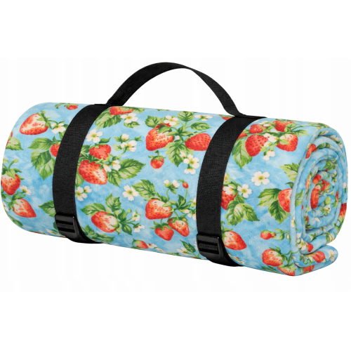 Плед складной утепленный для пикника Bolan Home&amp;amp;amp;amp;amp;amp;Design Strawberry 130x170 см пляжный коврик флис