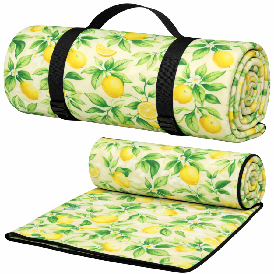 Плед складной утепленный для пикника Bolan Home&amp;amp;amp;amp;amp;amp;amp;amp;amp;amp;amp;amp;amp;amp;amp;amp;amp;amp;amp;amp;amp;amp;amp;amp;amp;amp;amp;amp;amp;amp;Design Lemon 130x170 см пляжный коврик флис