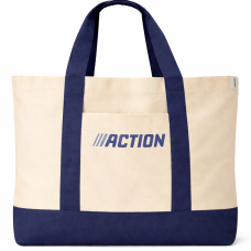 Сумка пляжная эко из хлопка Action бежевая 51x35x16 см коттон 100% для покупок