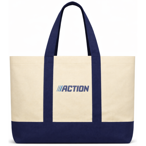 Сумка пляжная эко из хлопка Action бежевая 51x35x16 см коттон 100% для покупок