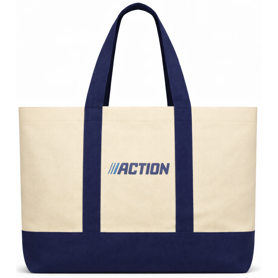 Сумка пляжная эко из хлопка Action бежевая 51x35x16 см коттон 100% для покупок