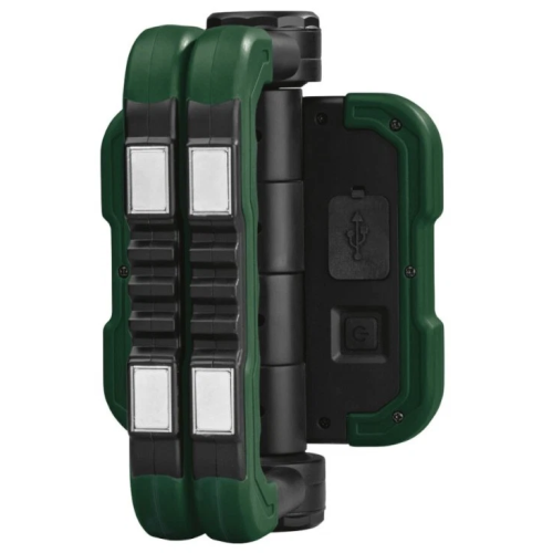 Прожектор аккумуляторный Parkside 2x5 Вт, складной, функция Powerbank, 2 COB светодиода, магнит, подставка, литий-ионный аккумулятор 5 Ач