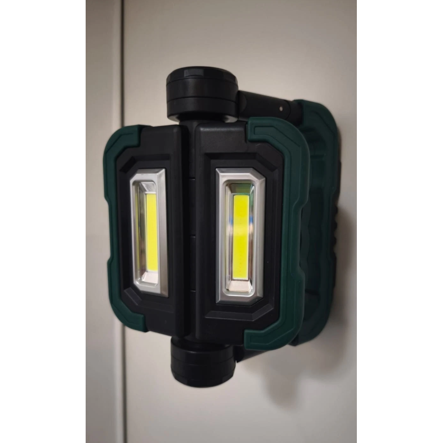 Прожектор аккумуляторный Parkside 2x5 Вт, складной, функция Powerbank, 2 COB светодиода, магнит, подставка, литий-ионный аккумулятор 5 Ач
