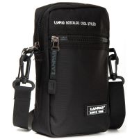 Сумка мужская через плечо Lanpad, нейлон, черная