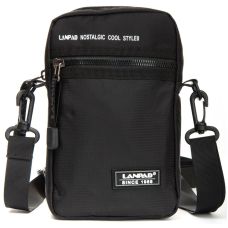 Сумка мужская через плечо Lanpad, нейлон, черная
