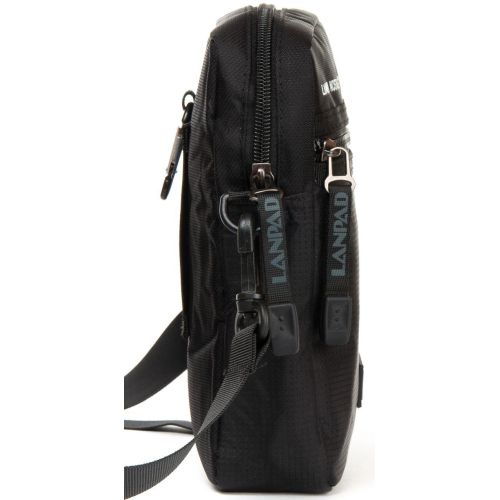 Сумка мужская через плечо Lanpad, нейлон, черная