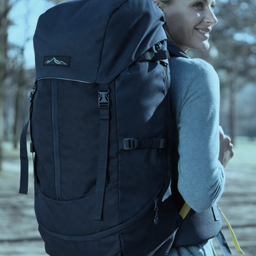 Легкий походный, туристический рюкзак с дождевиком 45L Adventuridge темно-синий