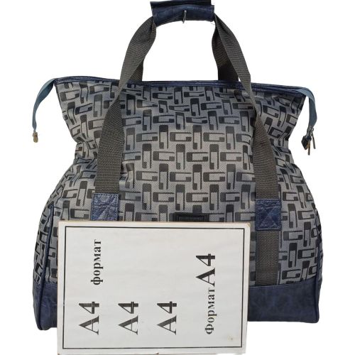 Сумка дорожная саквояж Wallaby 25 л 48х30х20 см Серый с синим