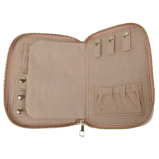 Органайзер для украшений футляр Travel Jewelry Case 16х12,5х2,5 см Розовый перламутр
