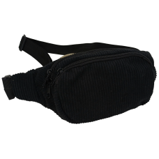 Вельветовая поясная сумка, бананка, набедренная сумка LS черная
