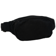 Вельветовая поясная сумка, бананка, набедренная сумка LS черная