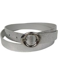 Ремень женский WBL Trading из экокожи под рептилию 2,3 см Серебристый