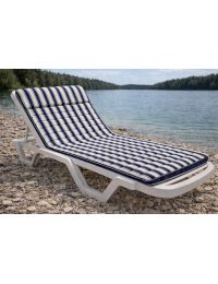 Мат для шезлонга Bolan Home с подушкой 180х60 см Синий с серым