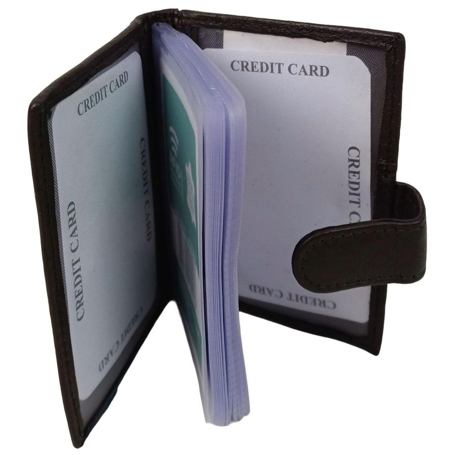 Картхолдер Dugros RFID защита натуральная кожа кнопка Коричневый