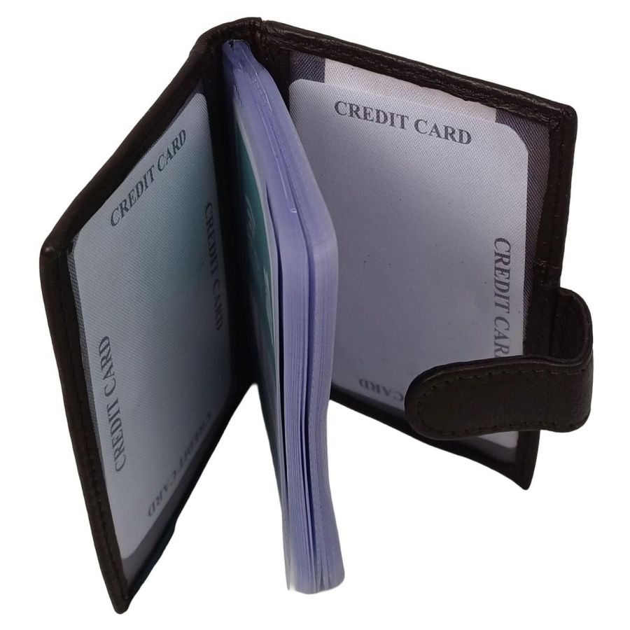 Картхолдер Dugros RFID защита натуральная кожа кнопка Коричневый