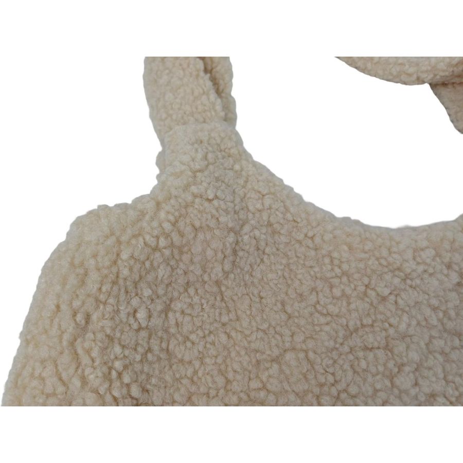 Женская плюшевая сумка Teddy Shopper Arovo бежевая