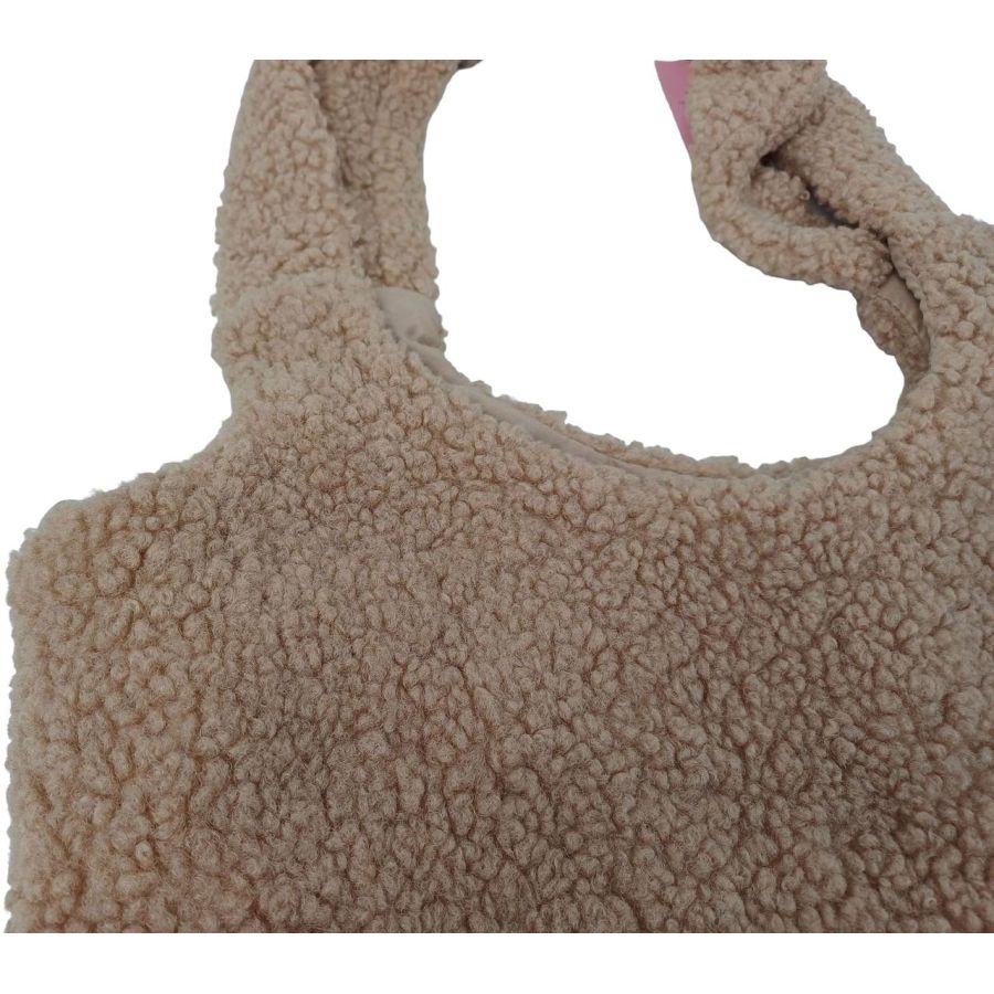 Женская плюшевая сумка Teddy Shopper Arovo коричневая