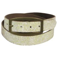 Ремень Vanzetti Женский Винтажный Натуральная кожа Бежевый с салатовым