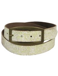 Ремень Vanzetti Женский Винтажный Натуральная кожа Бежевый с салатовым