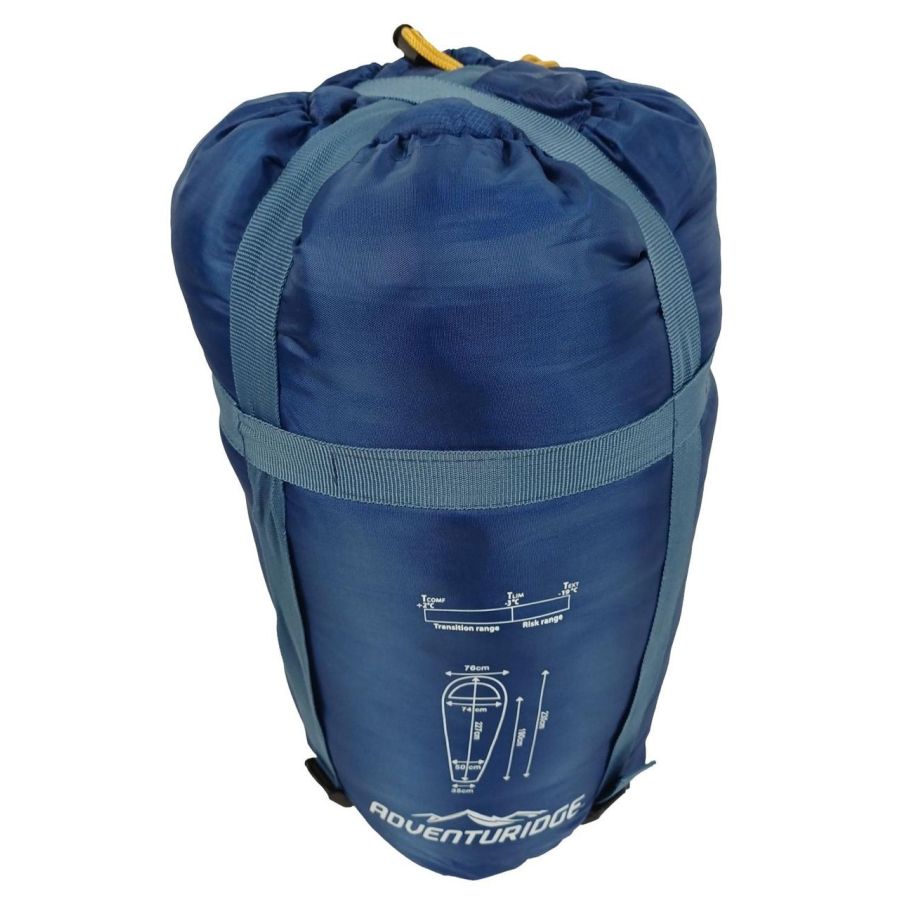 Спальный мешок-мумия Adventuridge +2°C 230 см Синий