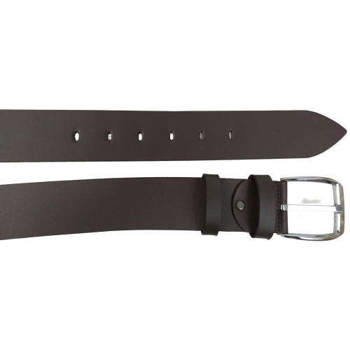 Ремень Skipper мужской широкий натуральная кожа Темно-коричневый